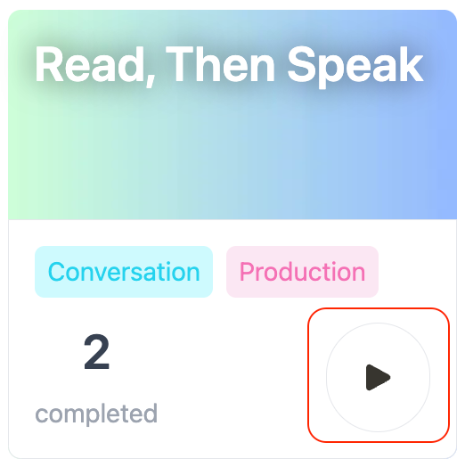 Screenshot of the “Read, Then Speak” practice question in Arno