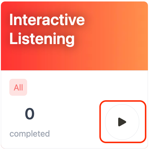 Screenshot showing the "Interactive Listening" practice question in Arno