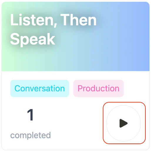 Screenshot of the “Listen, Then Speak” practice question in Arno