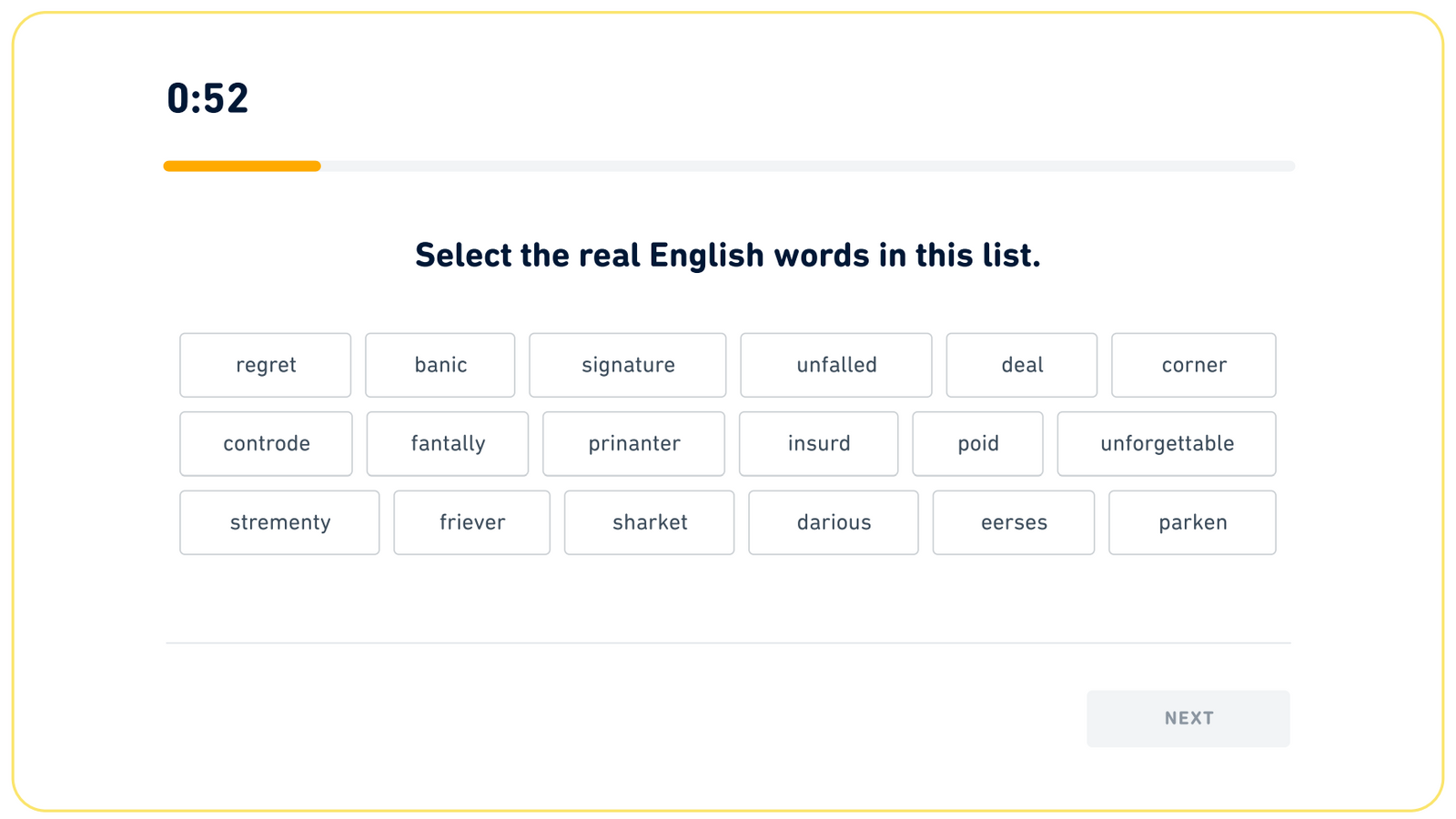 "Read and Select" question type on the Duolingo English Test