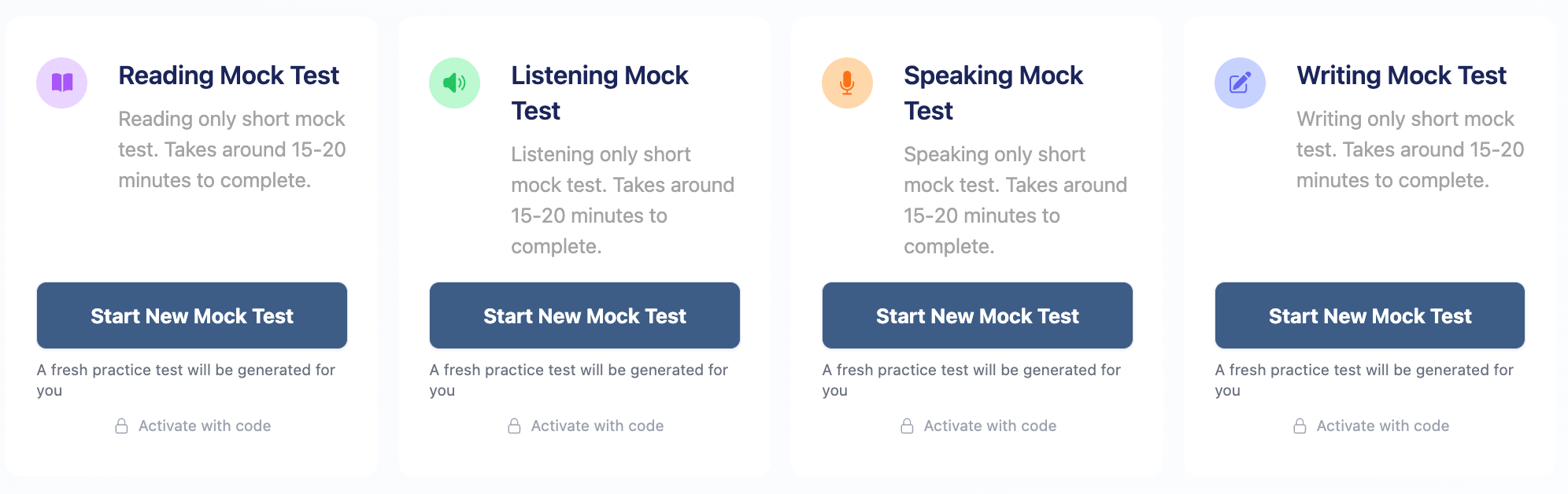 Screenshot of Arno's mini mock tests